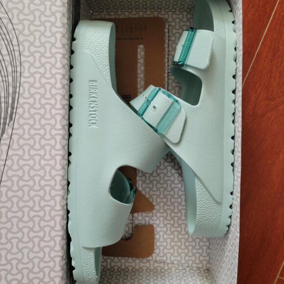 Birkenstock Women's Arizona Stealth Buckle EVA - Surf Green - Picture 2 of 7